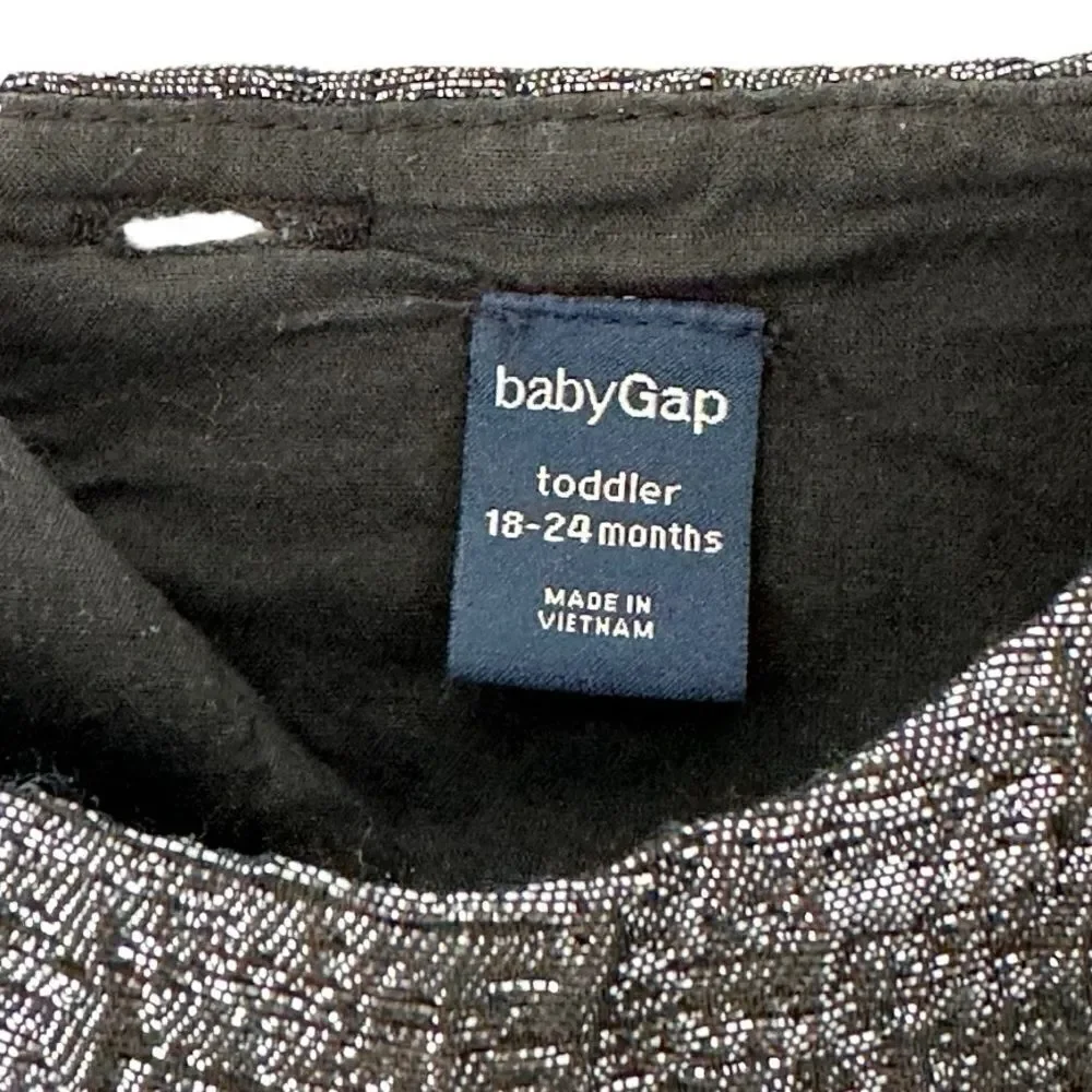 Gap Dress Festive Shimmer Party Platinum Baby Girl Size 18-24 Months